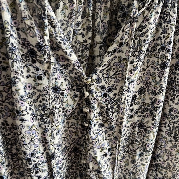 FREE PEOPLE Lela Tie Neck floral blouse size small - Picture 2 of 5